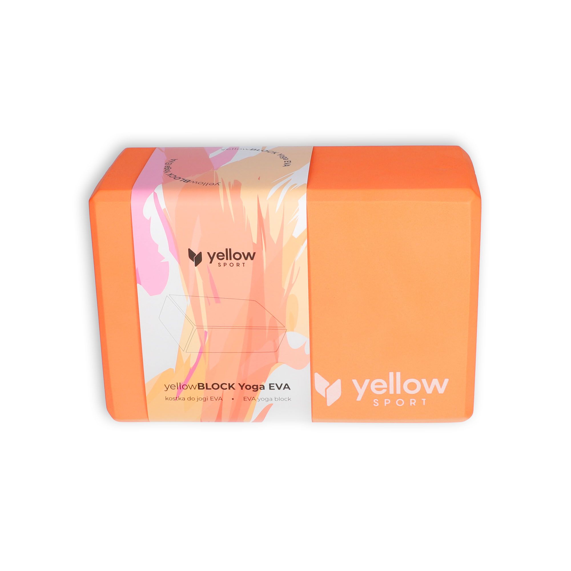 Kostka do jogi yellowBLOCK Yoga EVA, pomarańczowa - akcesoria do jogi 
