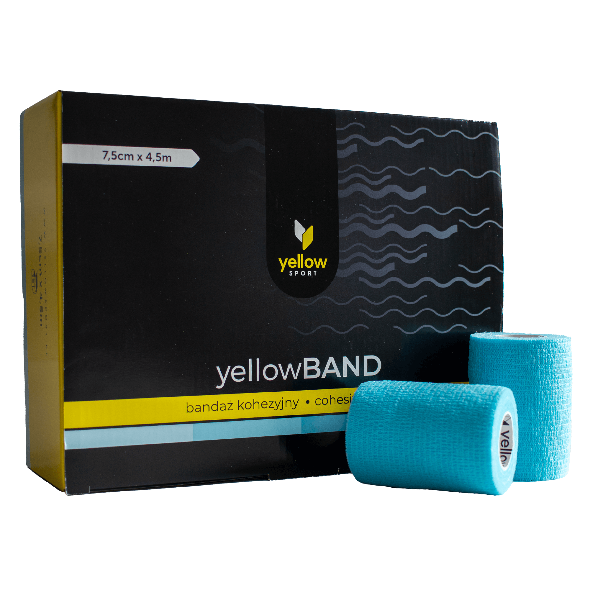 Bandaż kohezyjny yellowBAND - 7,5cm x 4,5m, jasnoniebieski zestaw 12 szt. 