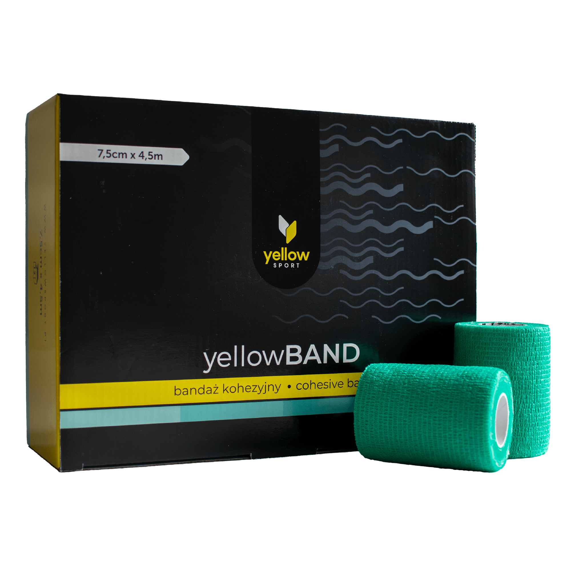 Bandaż kohezyjny yellowBAND - 7,5cm x 4,5m, soczyście zielony zestaw 12 szt.