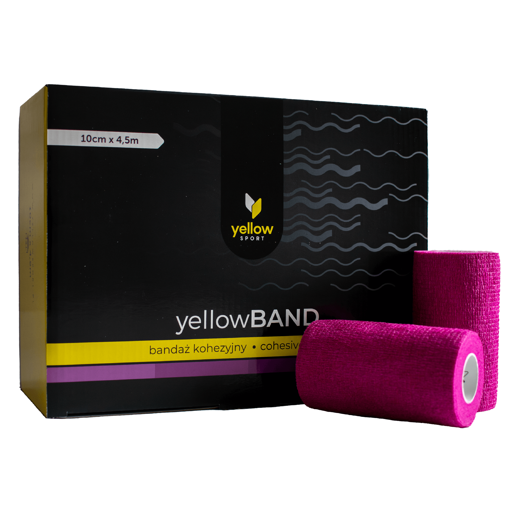Bandaż kohezyjny yellowBAND - 10cm x 4,5m, fioletowy zestaw 12 szt.