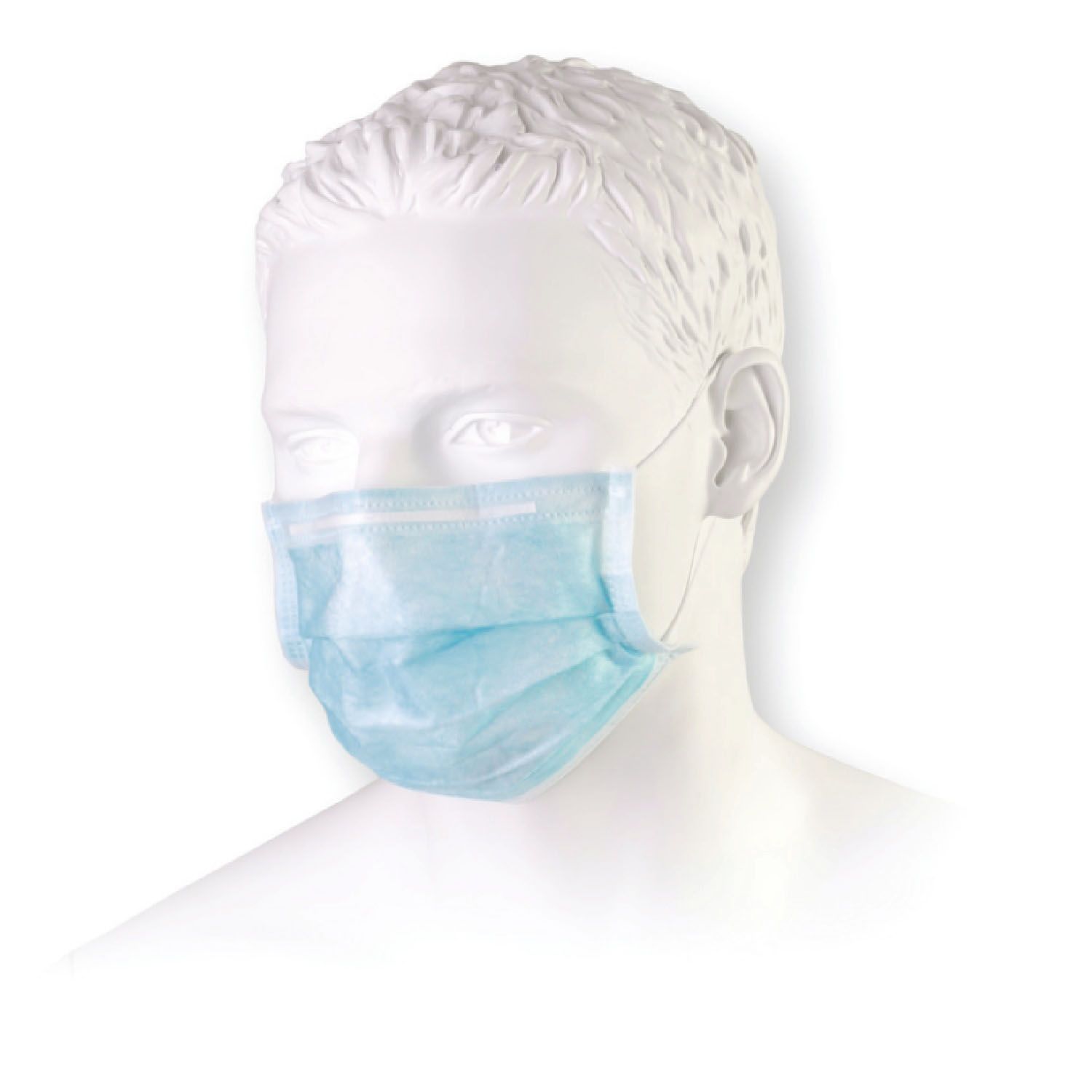 Maska medyczna z gumkami niebieska 50szt.