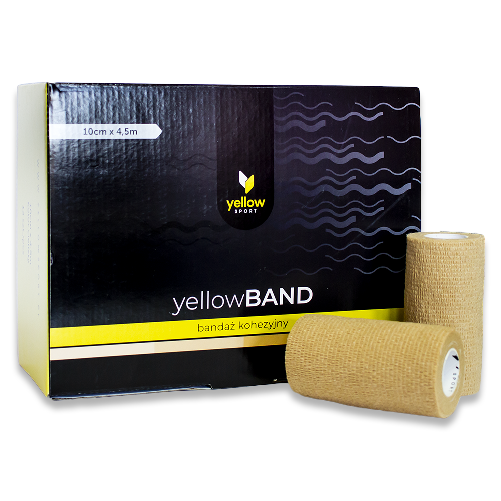 Bandaż kohezyjny yellowBAND - 10cm x 4,5m, cielisty zestaw 12 szt. 