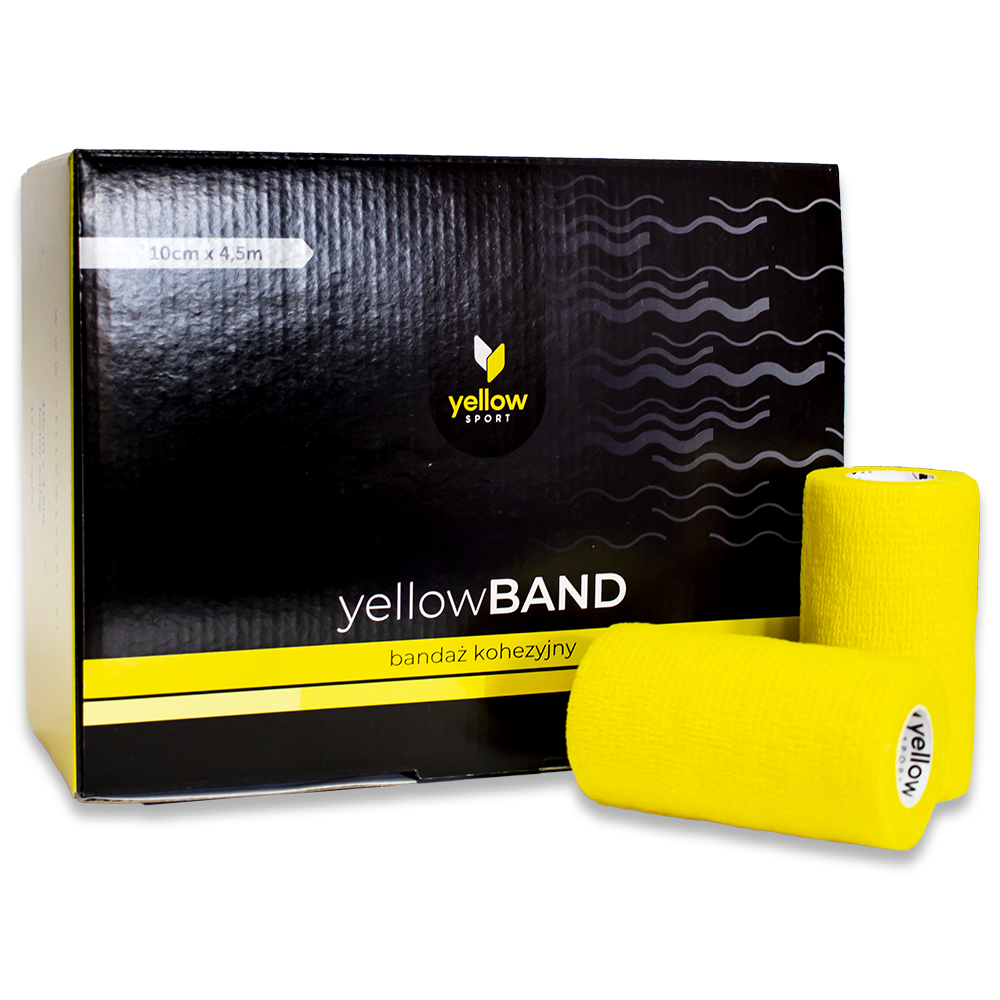 Bandaż kohezyjny yellowBAND - 10cm x 4,5m, żółty zestaw 12 szt. 