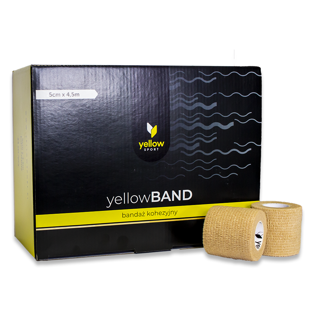 yellowBAND -  bandaż kohezyjny 5cm x 4,5m Cielisty zestaw 12 szt.
