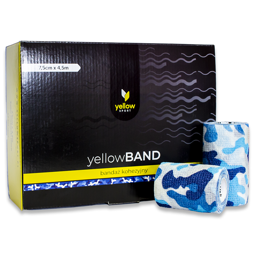 yellowBAND - bandaż kohezyjny 7,5cm x 4,5m Niebieski moro zestaw 12 szt.