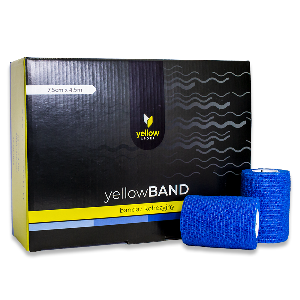 Bandaż kohezyjny yellowBAND - 7,5cm x 4,5m, niebieski zestaw 12 szt. 