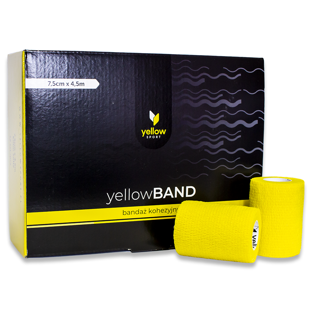 yellowBAND - bandaż kohezyjny 7,5cm x 4,5m Żółty zestaw 12 szt.