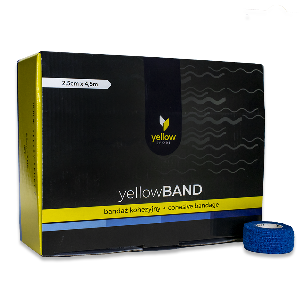 yellowBAND - bandaż kohezyjny 2,5cm x 4,5m Niebieski zestaw 12 szt.