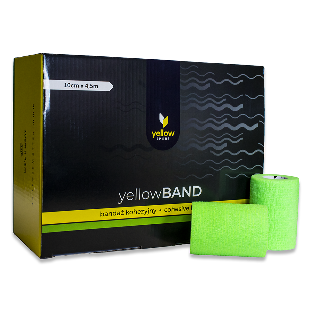 yellowBAND - bandaż kohezyjny 10cm x 4,5m Intensywny zielony zestaw 12 szt.